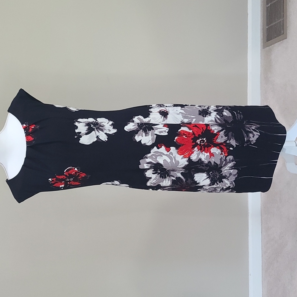 Peach Velvet Woman's Floral Dress
